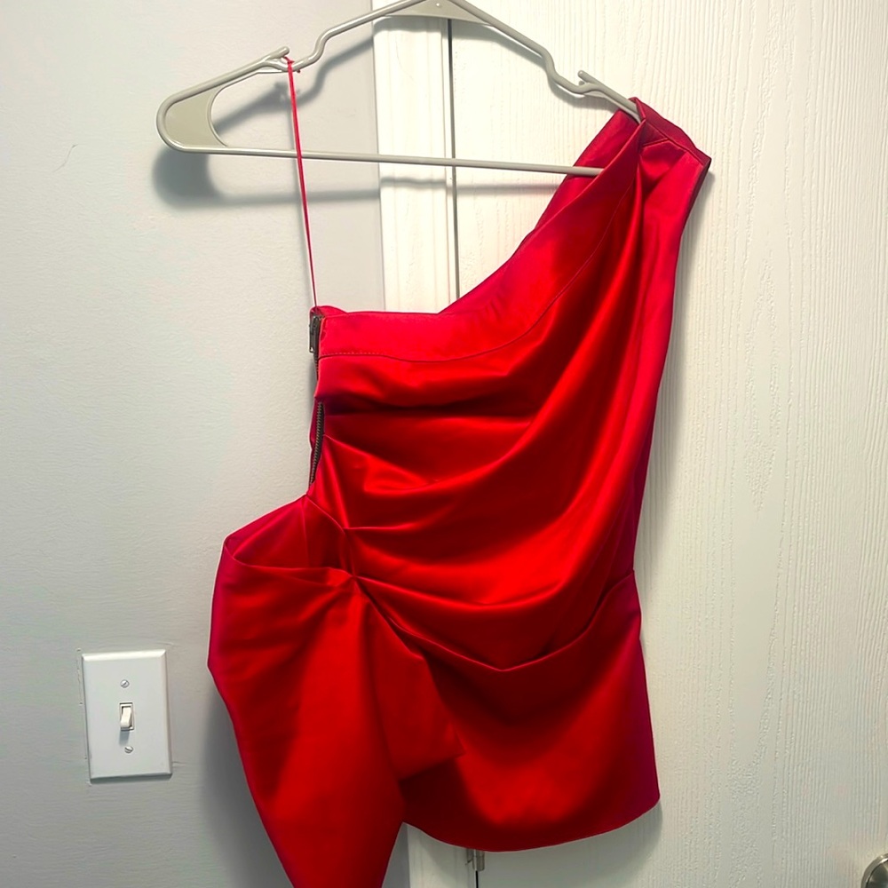 River Island Red One Shoulder Top